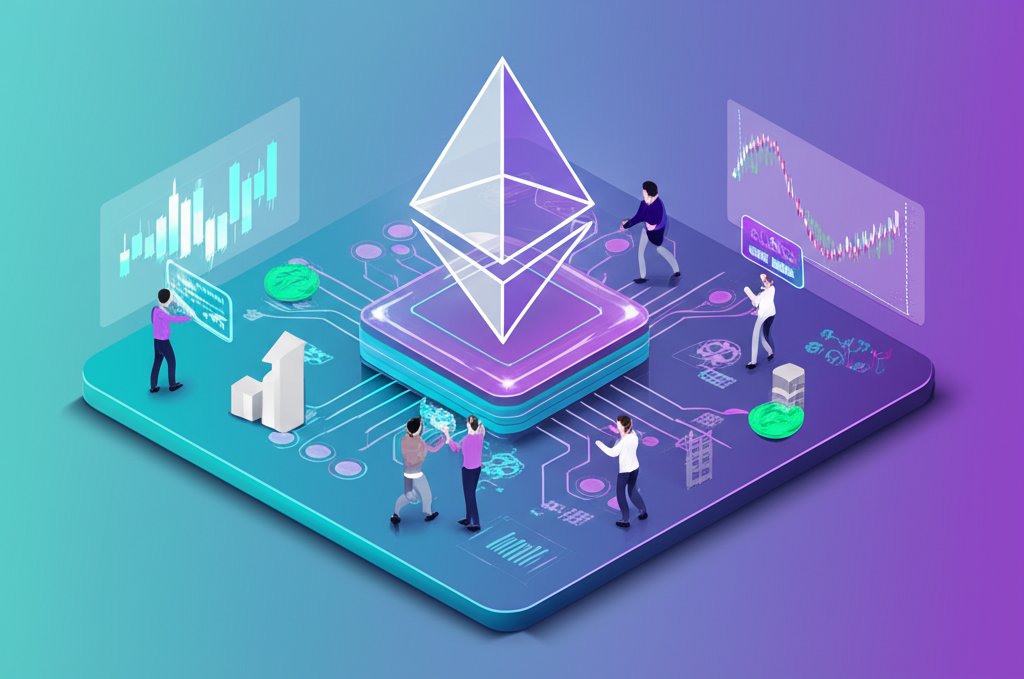 Ethereum (ETH) crypto exchange interface displaying live trading charts and prices.