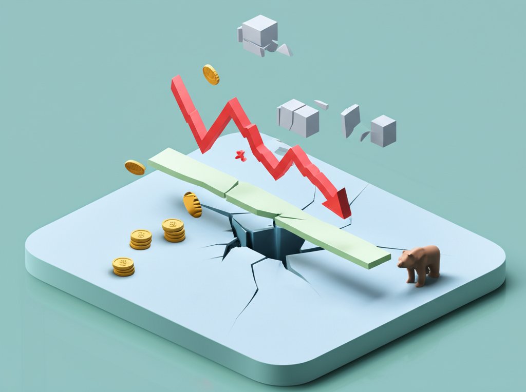 Graph showing a significant price drop, shaking market confidence.